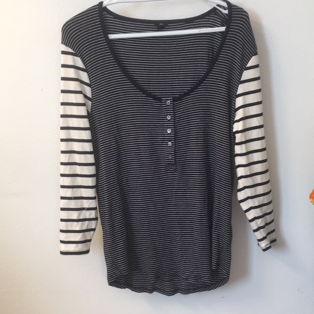 J. Crew Shirt Long Sleeves, XL Navy and White